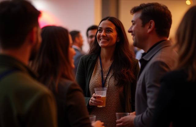 Group of professionals networking