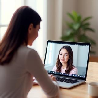 Person on a video call discussing goals